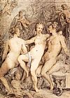 Bacchus Canvas Paintings - Venus between Ceres and Bacchus